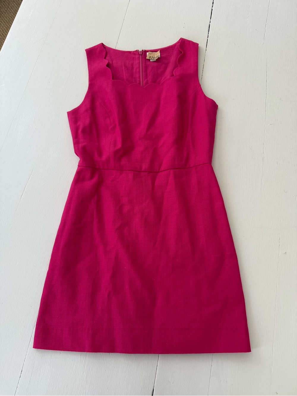 J. Crew Fuchsia Scallop-Neck Sleeveless Mini Dress